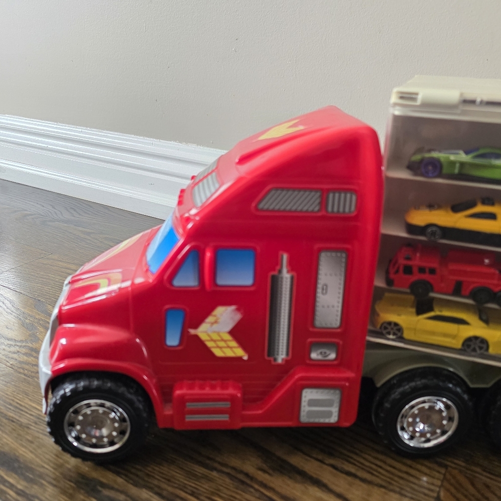 Vintage Pedbox Goodyear Truck Toy Car Carrier Storage Case w/ Diecast Cars 1999 - Picture 2 of 10